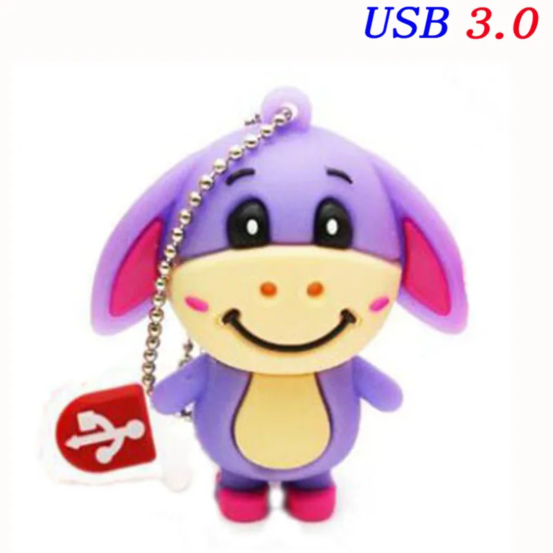 JASTER мультфильм животных тигра Флешка 4 ГБ 8 ГБ 16 ГБ 32 ГБ 64 Гб USB 3,0 карта памяти, Флеш накопитель милый поросенок USB флэш-накопитель - Цвет: Eeyore   station