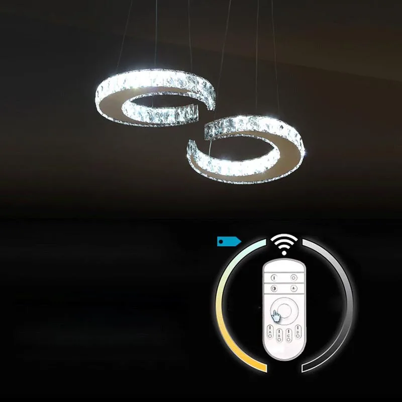 40 Вт современный LED Хрустальный полумесяц 2 C подвесной светильник светодиодное