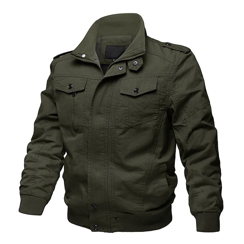 Army green TACVASEN/Осенняя куртка, пальто, Мужская военная куртка-бомбер, армейская куртка-пилот, осенняя Повседневная Рабочая куртка-карго, Jaqueta, большой размер - Цвет: Army green