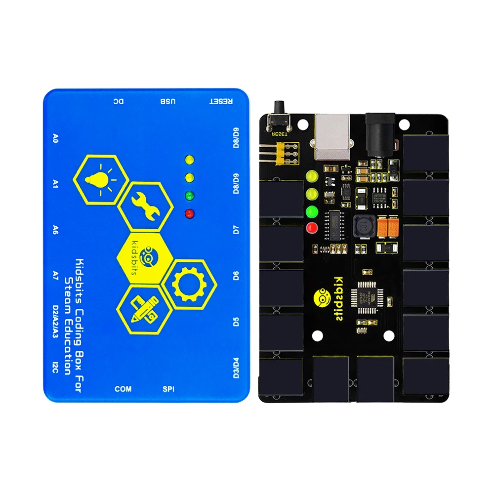 Kidsbits плата управления + ABS синяя кодирующая коробка для Arduino пара EDU | Компьютеры и