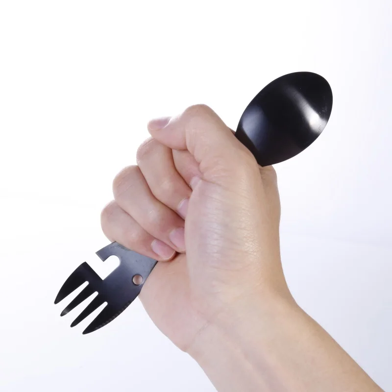Многофункциональный титановый Spork с открывалкой для бутылок легкий эко-ложки вилка для путешествий кемпинга с чехол для хранения и B