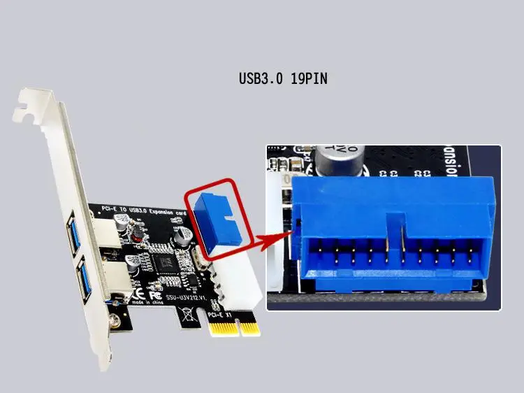Адаптер для карты расширения PCI E USB 3 0 внешний 2 порта USB3.0 концентратор внутренний