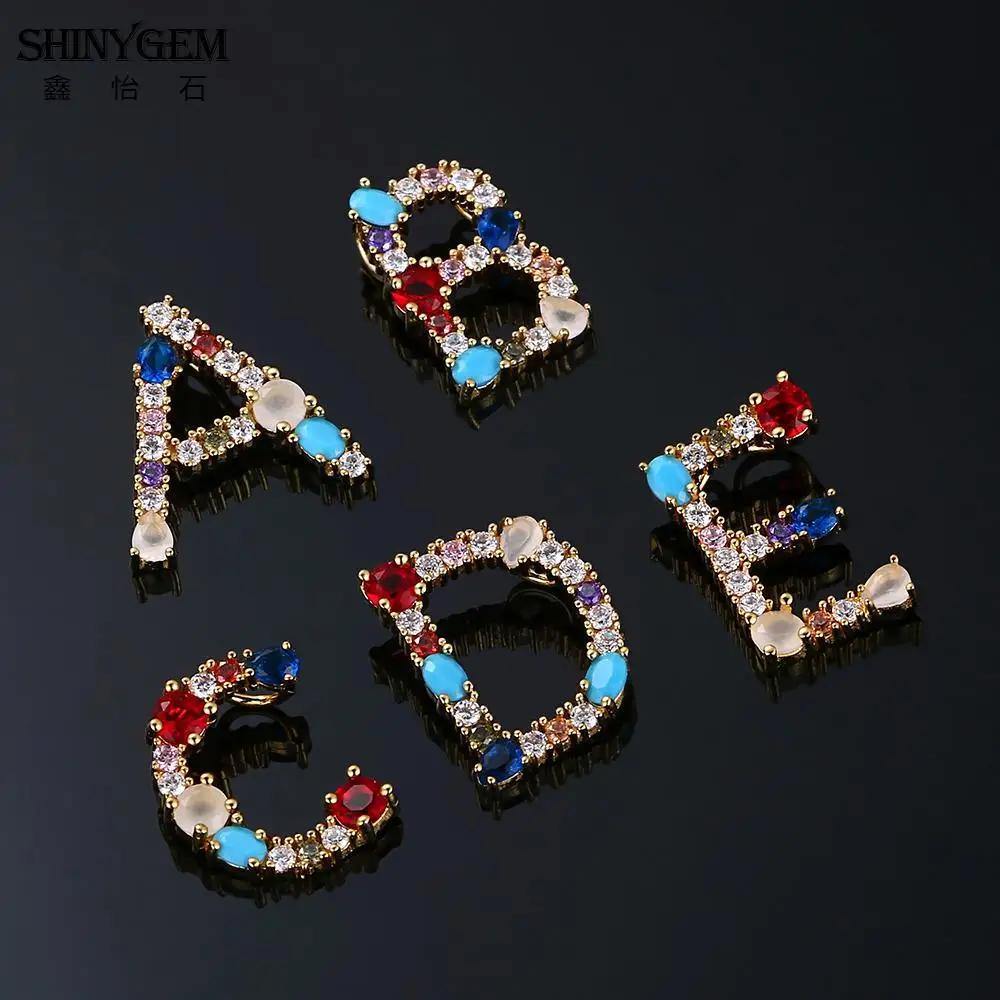 ShinyGem Радужное ожерелье с 26 буквами богемное фианитами и кристаллами