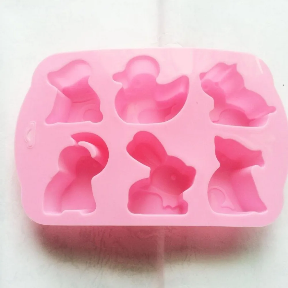 6 полости животных сафари zooTHEME печенье шоколадные конфеты soapSILICONE плесень ледяной
