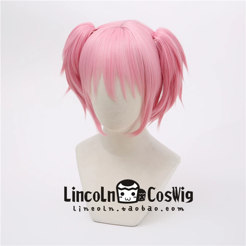 Kaname Madoka розовый парик косплей синтетические волосы Хэллоуин косплей Puella Magi Madoka Magica