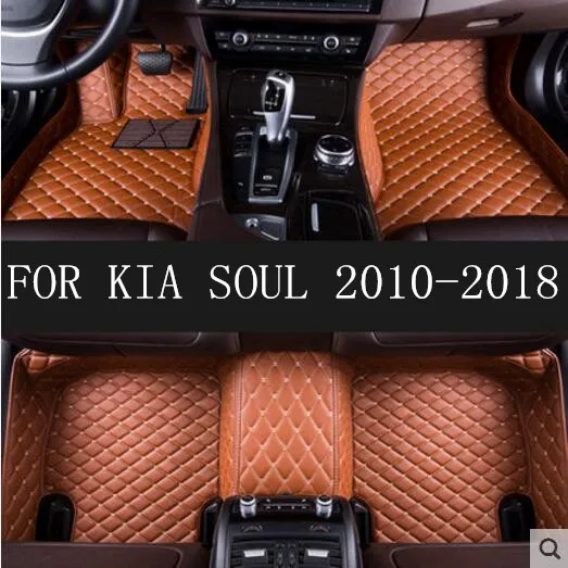 Автомобильные коврики для ног на заказ роскошные кожаные автомобильные 3D KIA SOUL 2010