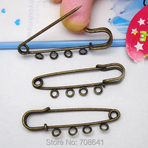 50x15mm Kilt Pins Blank Base Brooches Clip with 4 Loops Safety-pins DIY Findings Multi-color Plated | Украшения и аксессуары