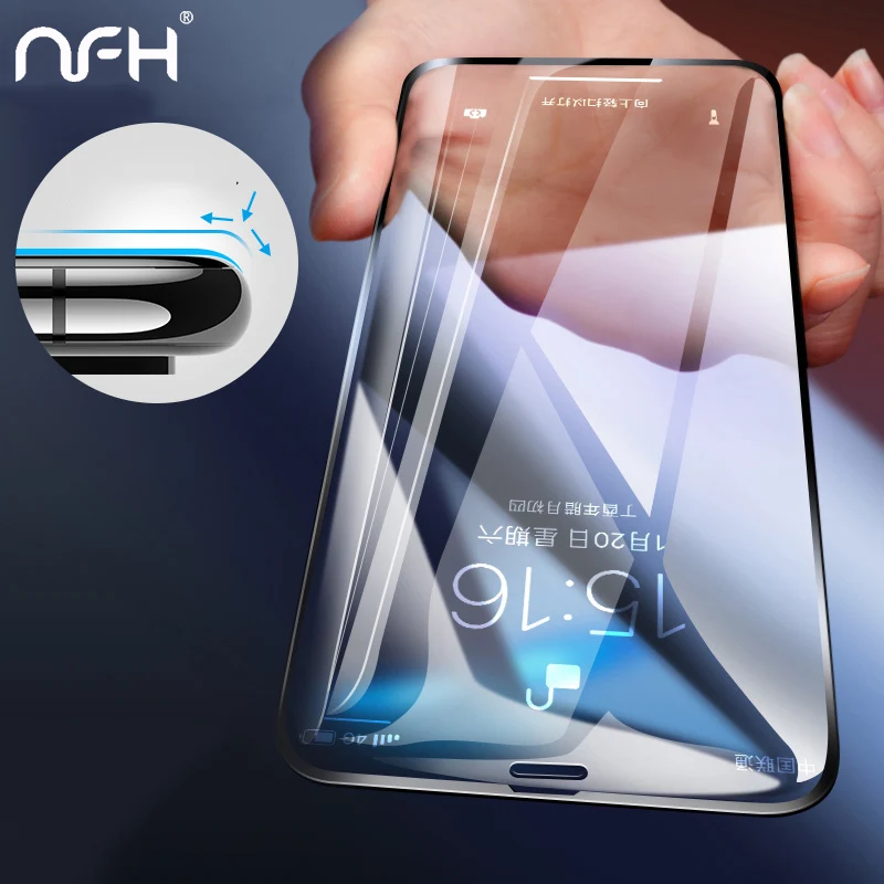 NFH полное покрытие закаленное стекло для iPhone X защита экрана 5D Защитная