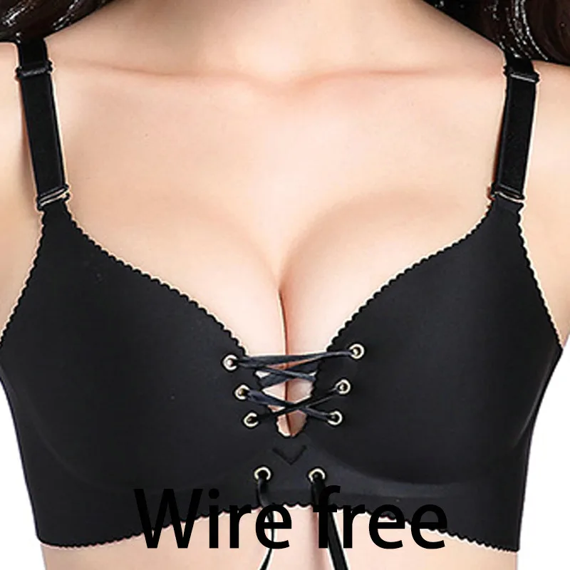 Черный Сексуальные бюстгальтеры для женщин, бюстгальтер пуш-ап, без косточек, нижнее белье, бандаж, Бесшовный Бюстгальтер, чашка 3/4, хлопок, модное высококачественное нижнее белье - Цвет: Черный
