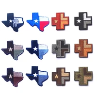 3d texas flag texas topographic map cross medical chapter embroidered patch military badge armband cloth fashion badges