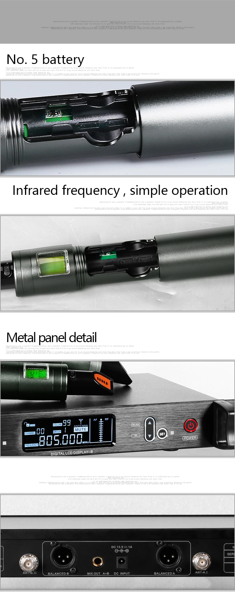 Ture разнообразие UHF беспроводной микрофон DR80 двухканальный четыре антенны приемник Профессиональный для сцены