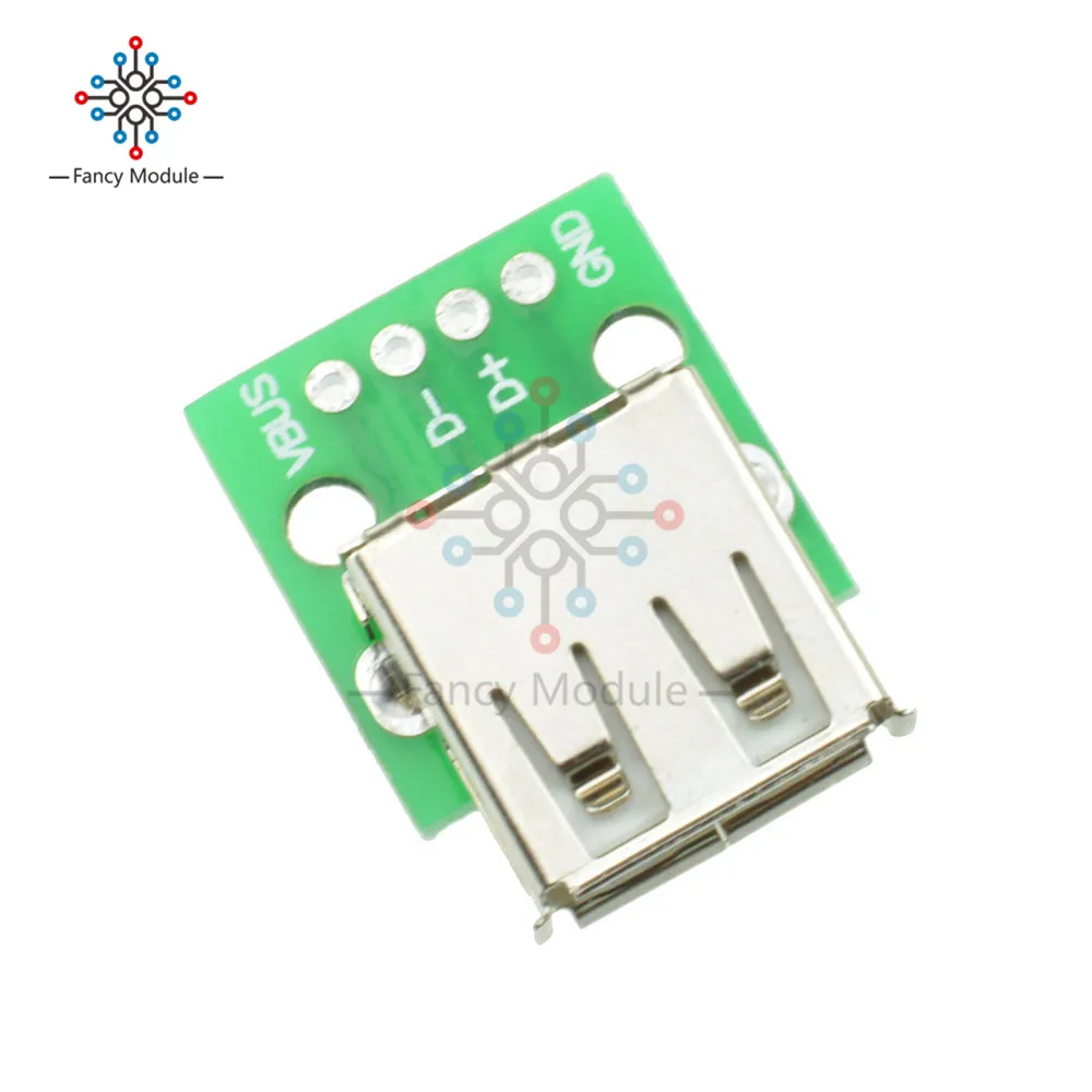Type A Female Мини/микро USB для DIP типа A женский/Мужской USB адаптер конвертер для 4Pin 2,54 мм печатной платы DIY источник питания для Arduino разъем - Цвет: Type A Female
