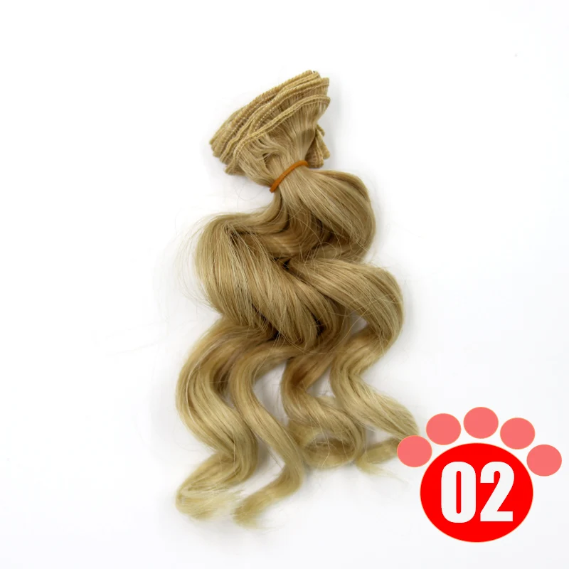 colour 02 Msiredoll bjd парик аксессуары 1 шт. 15*100 см волосы куклы для 1/3 1/4 1/6 1/12 вьющиеся кукольные волосы bjd парик diy - Цвет: colour 02