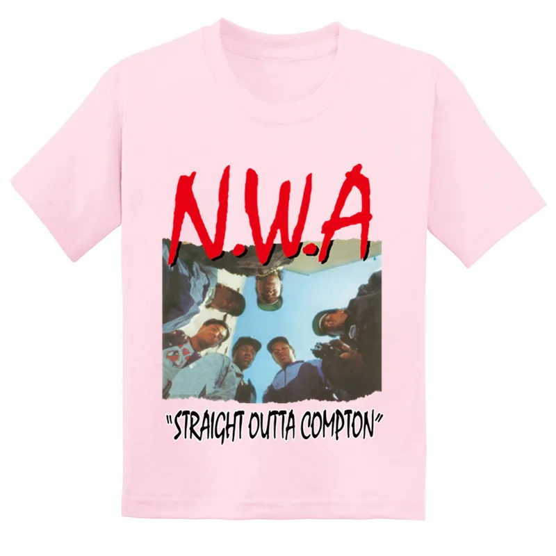Pink-A- NWA Straight Outta Compton/Детская футболка с принтом, летняя Удобная хлопковая футболка для маленьких девочек, стильная одежда в стиле хип-хоп для мальчиков, GKT238 - Цвет: Pink-A-