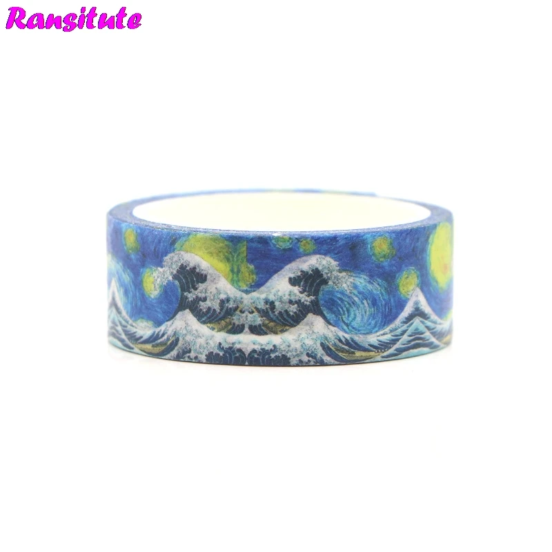 R386 Kanagawa Surf Классическая васи лента DIY декоративные съемные наклейки для книг