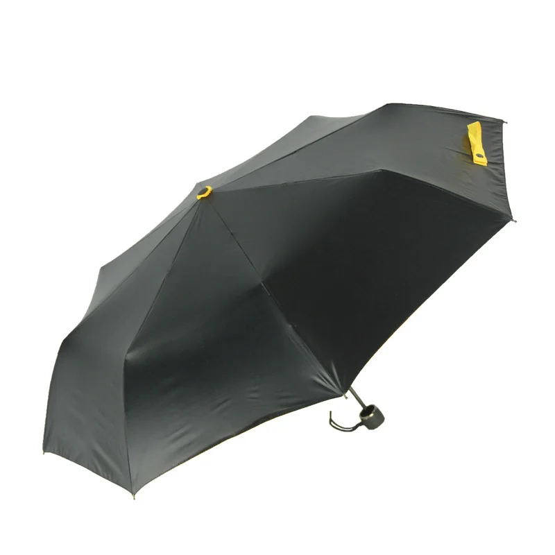 

Double Cloth Three Folding black umbrella gifts sunshade Uv protection advertising umbrella