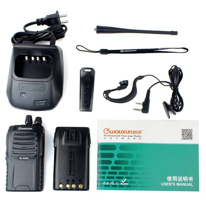 

2 шт. DHL Бесплатная доставка РАДИОТЕЛЕФОНА Walkie Talkie “иди и WOUXUN KG-639 II) UHF приемно-передающая радиоустановка, 5W 16CH DTMF VOX цифровой FM провода с настр...