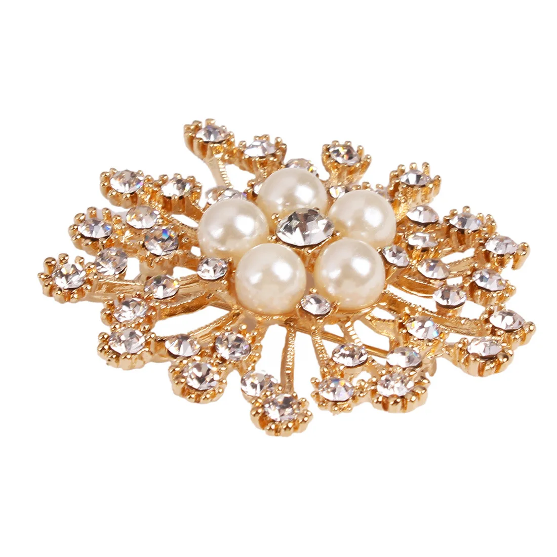 2017 Модные женские большие броши Женские Снежинки имитация жемчуга Броши
