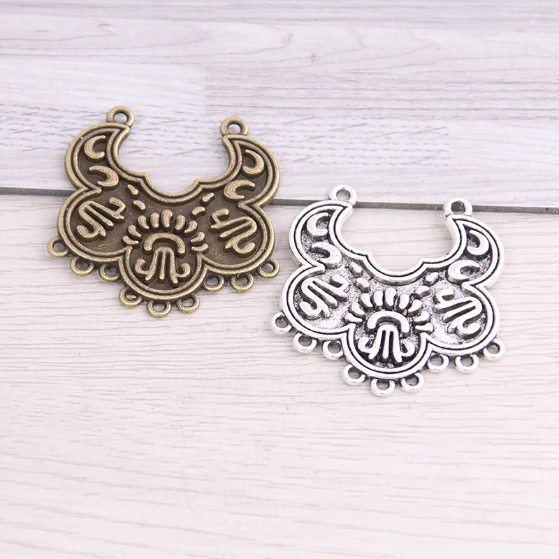 

SWEET BELL 3pcs 39*40mm Two Color Necklace Connection Charms Jewelry Diy Necklace Connector Charms For Necklace Making