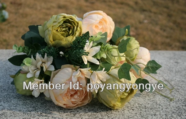 Free shipping 4pcs/lot decorative artificial peony bouquet flowers a bunch of 12 heads ranunculus | Дом и сад