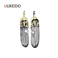pure 925 sterling silver jewelry feather charms punk pendants for men thai silver necklace vintage chain fine gift 661