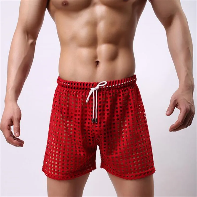 Мужские повседневные шорты мужские Модные дышащие сексуальные сетчатые шорты|men