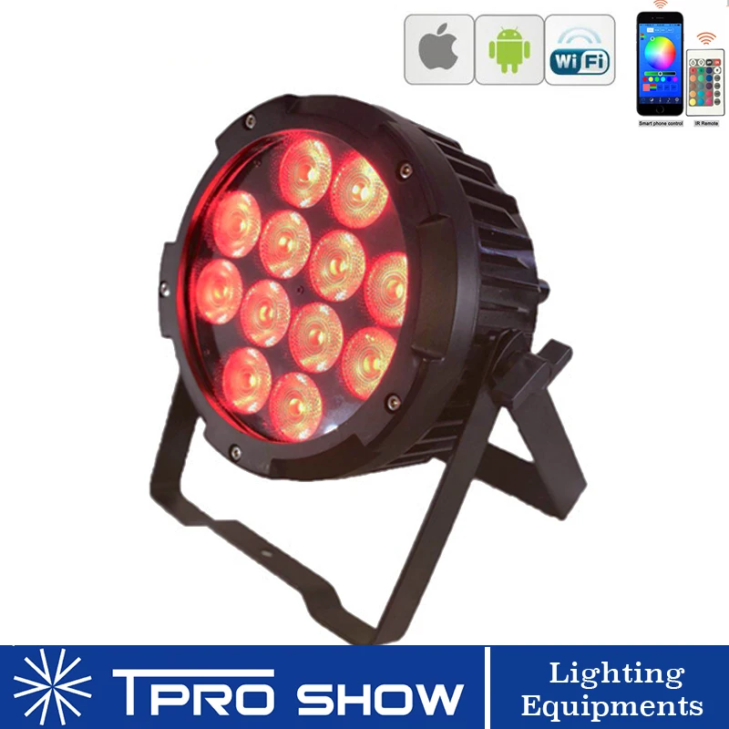 Беспроводной LED Par 12x18 Вт RGBWA УФ наружное освещение для сцены плоская питание от