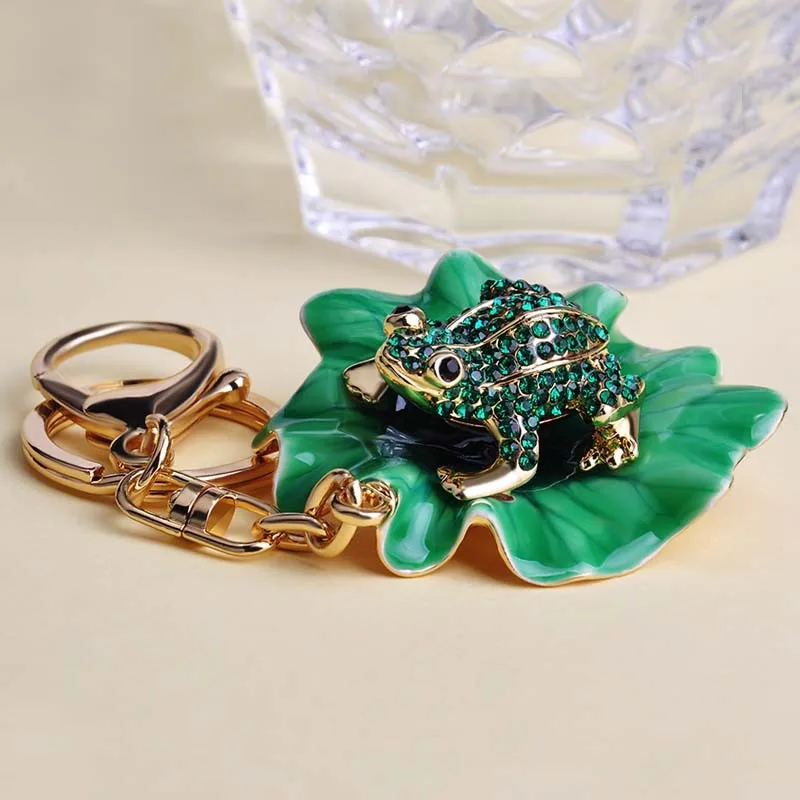 Blucome Charming Irregular Big Enamel Epoxy Green Frog Gold Key Chains Christmas Present Animal Chaveiro Keyring For Lady Bags | Украшения