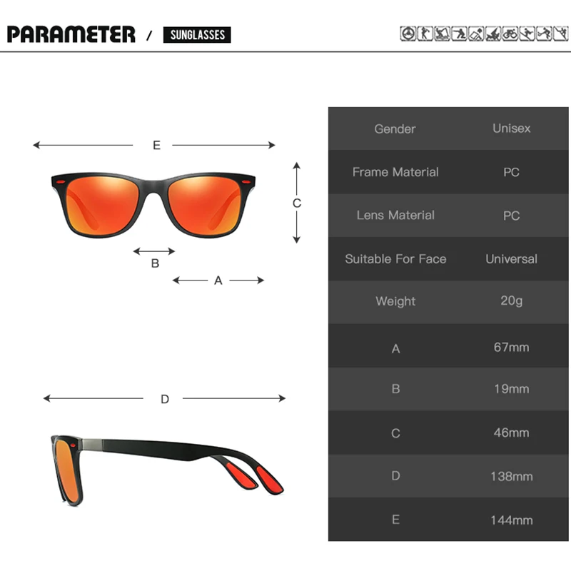 MATIC Черный квадрат Modis Поляризованные большие солнцезащитные очки мужские Кен