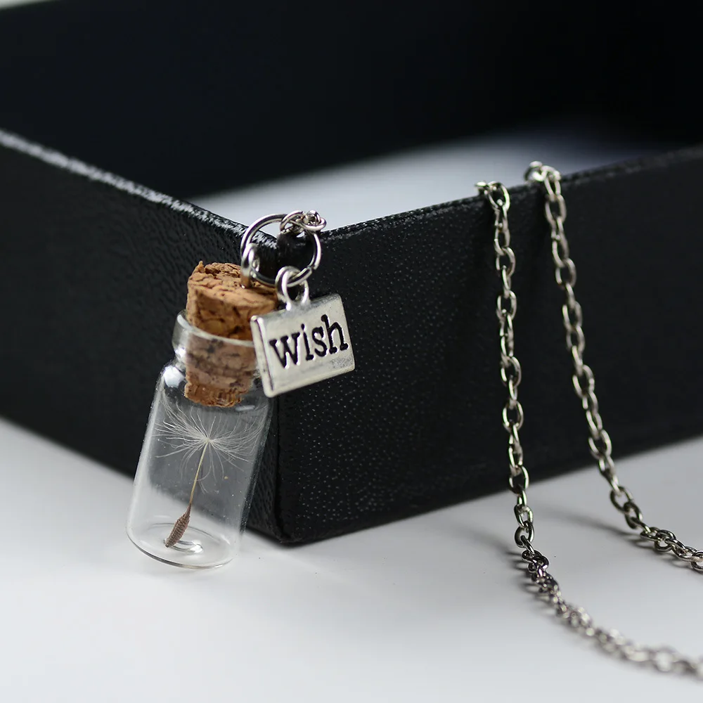

2019 new Fashion States sell lots of creative bottle pendant DIY craft decoration glass dandelion can deposit perfume necklace