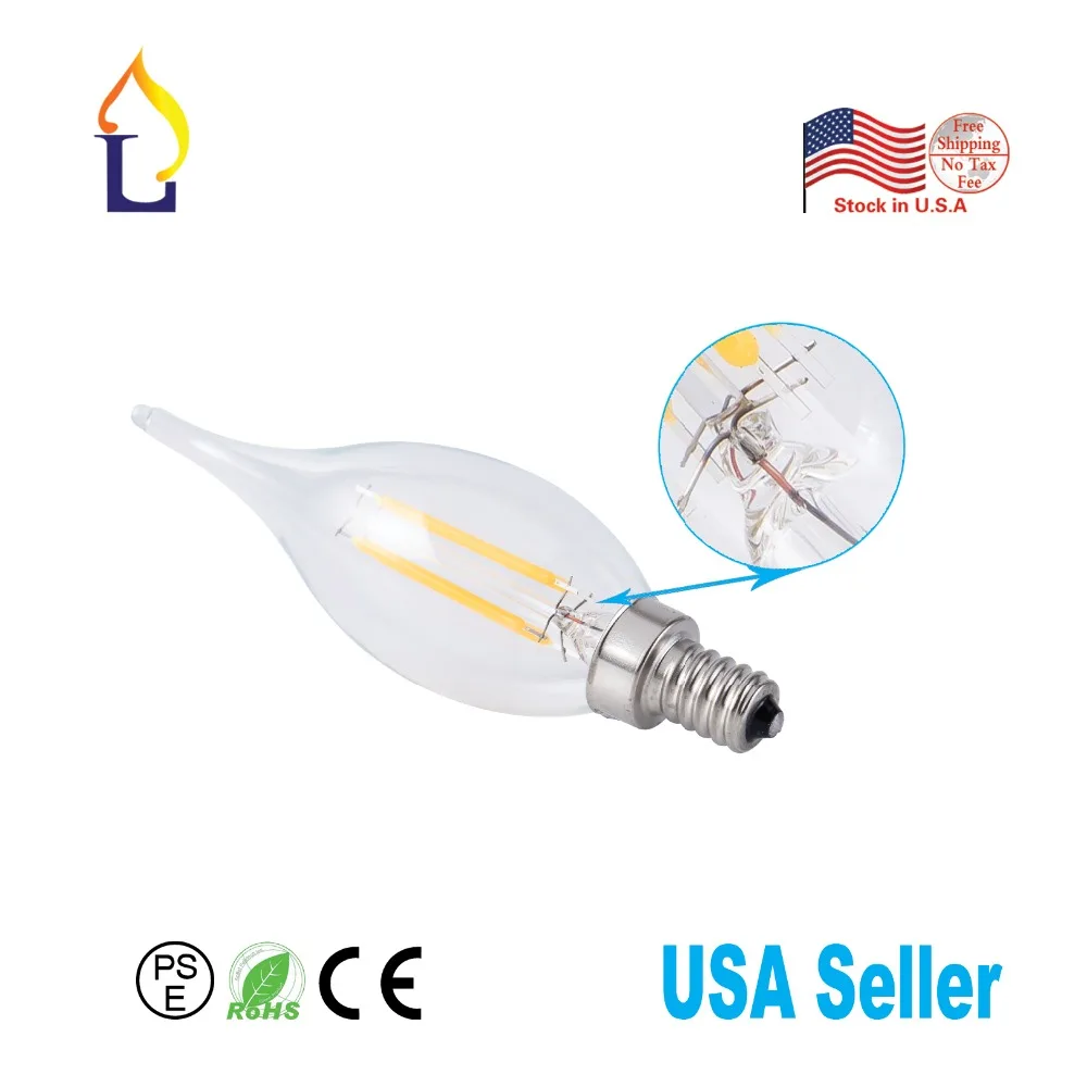 Made in China Dimmable Candelabra LED Bulbs 2700K Flame Tip E12 Bulb for Indoor Lamp | Лампы и освещение
