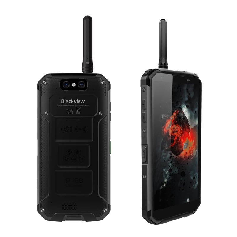 BLACKVIEW BV9500 Pro IP69K рация 5," 18:9 FHD Смартфон Android 8,1 6+ 128 ГБ 10000 мАч Беспроводная зарядка для мобильного телефона NFC - Цвет: Black