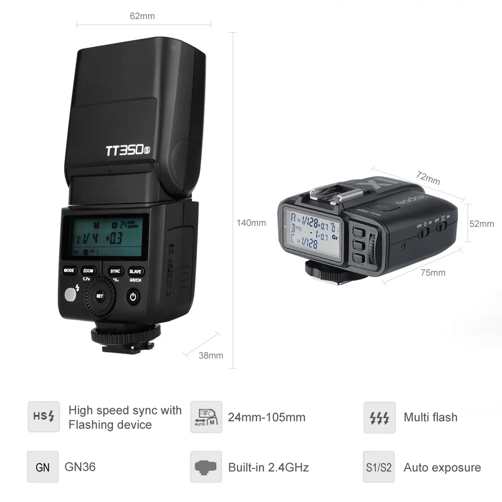 Godox TT350S Вспышка ttl HSS GN36 Speedlite для sony беззеркальная DSLR камера A7 A6000 A6500|Фотовспышки| |