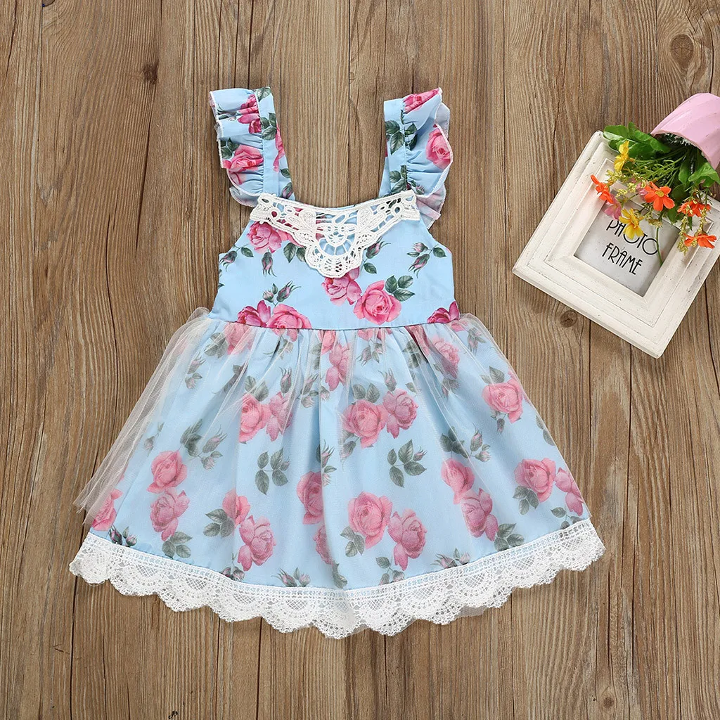 Платье для маленьких девочек кружевное Тюлевое платье с цветами торжеств и