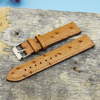 onthelevel ostrich pattern 18mm 20mm 22mm watch strap genuine leather watchbands yellow ostrich leather watch strap bf