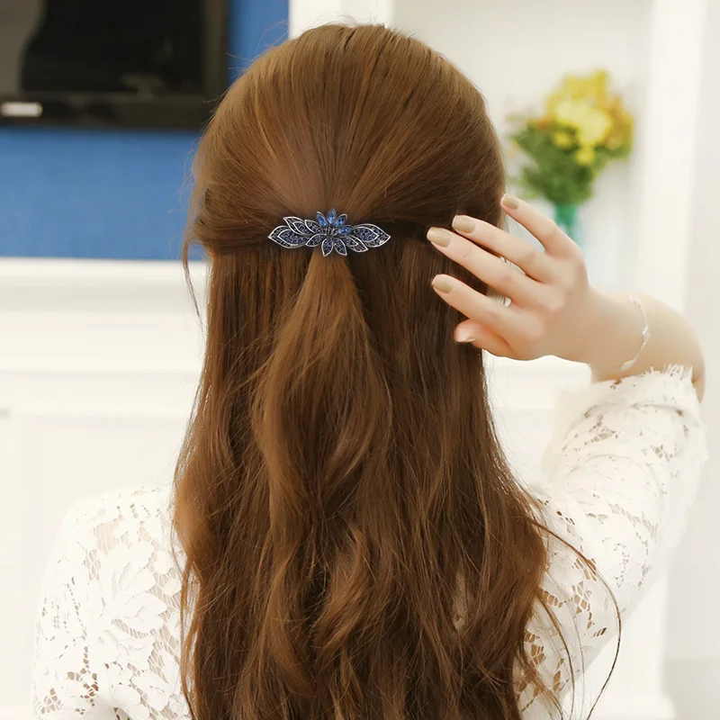 EASYA Fashion Blue стразы заколки для волос с кристаллами и цветами новый дизайн