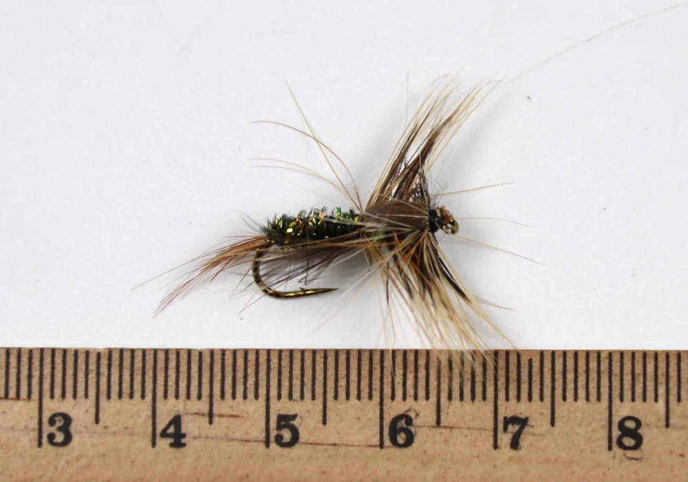 Wifreo 10 шт.#8 коричневая наживка Золотое ребро Herl Peacock Nymph Spinner Baetis Летающая приманка форель Муха Рыбалка мухи& Flys