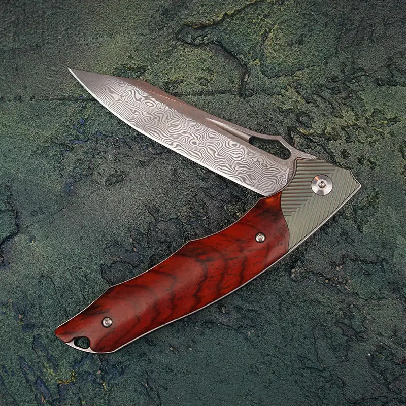 TURENZ-VG10 Дамасская сталь тактический складной нож G10 Ручка 14C28N стальные карманные ножи с зажимом джентльменский нож - Цвет: Damascus Steel