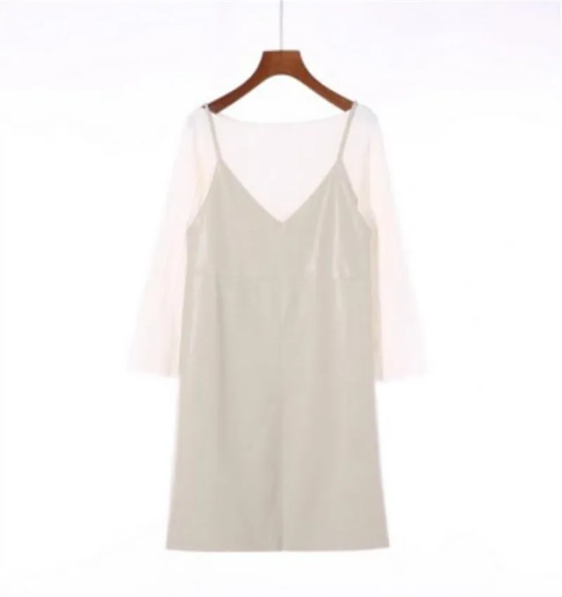 beige Женское платье из искусственной кожи с бретельками на бретельках Vestidos, однотонное черное платье с v-образным вырезом, весна, мини платье для женщин, новое модное платье - Цвет: beige