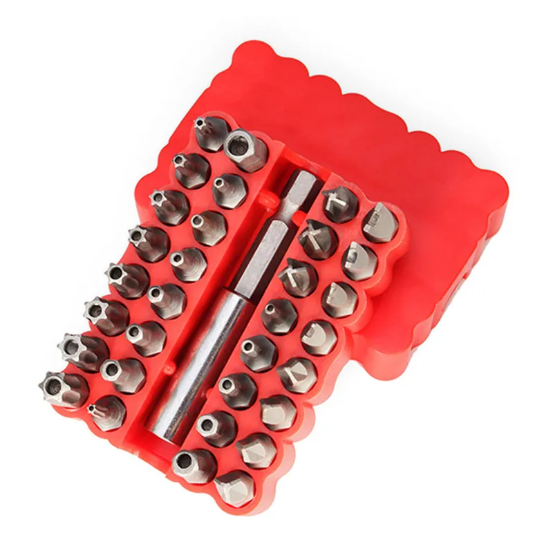 33 шт. звездообразный шестигранный ключ Torx Мини электрическая отвертка биты держатель наборы хром Vandium безопасности Набор бит безвредный набор отверток