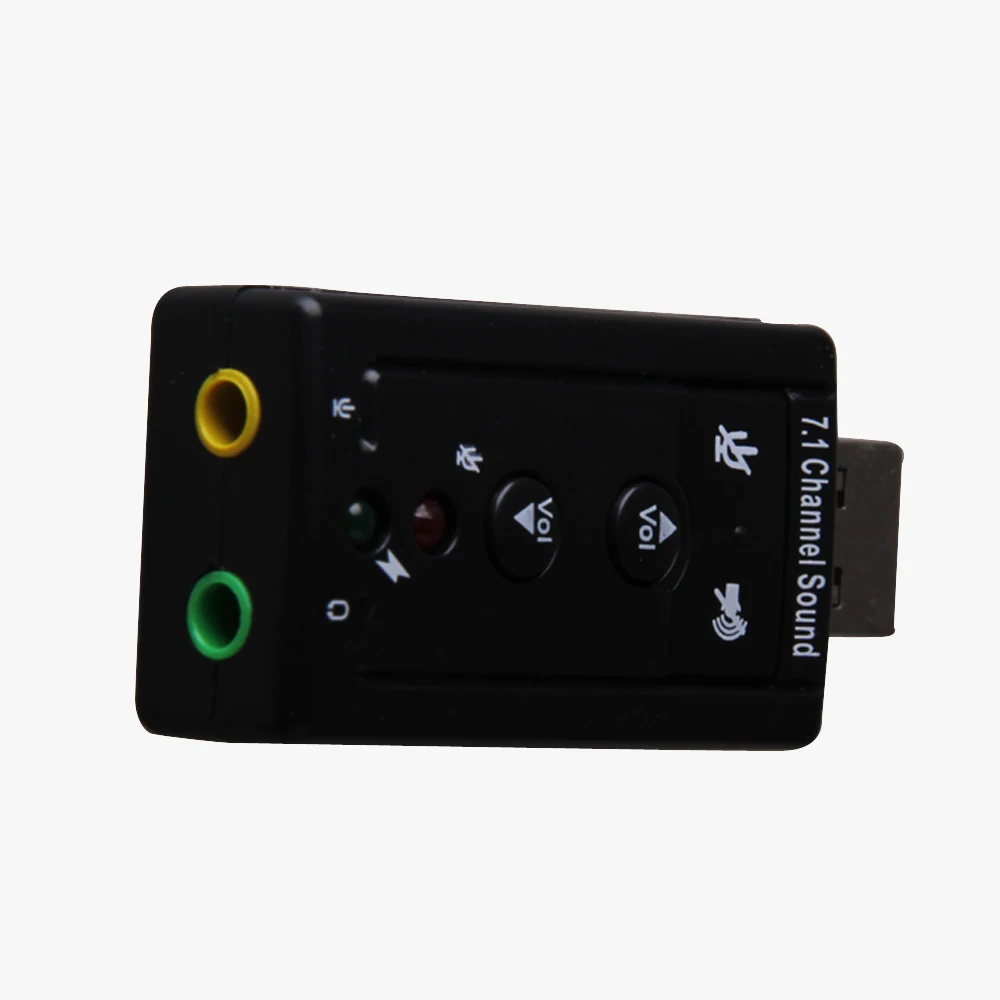 

Mini USB External 7.1 Channel CH Virtual Audio Sound Card Adapter with Led Plug and Play for Computer PC Desktop Notebook Black