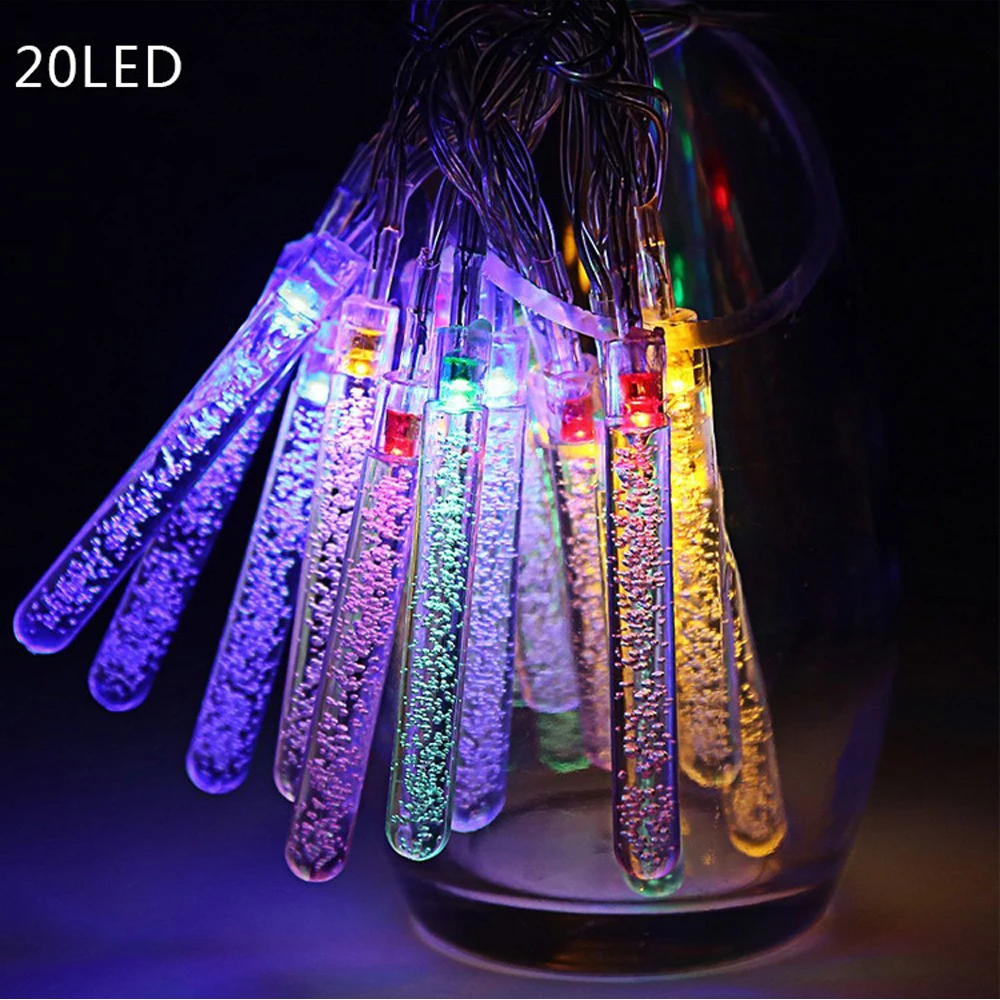 Гирлянда в виде сосулек на солнечной батарее 20 светодиодов|lights for wedding|string