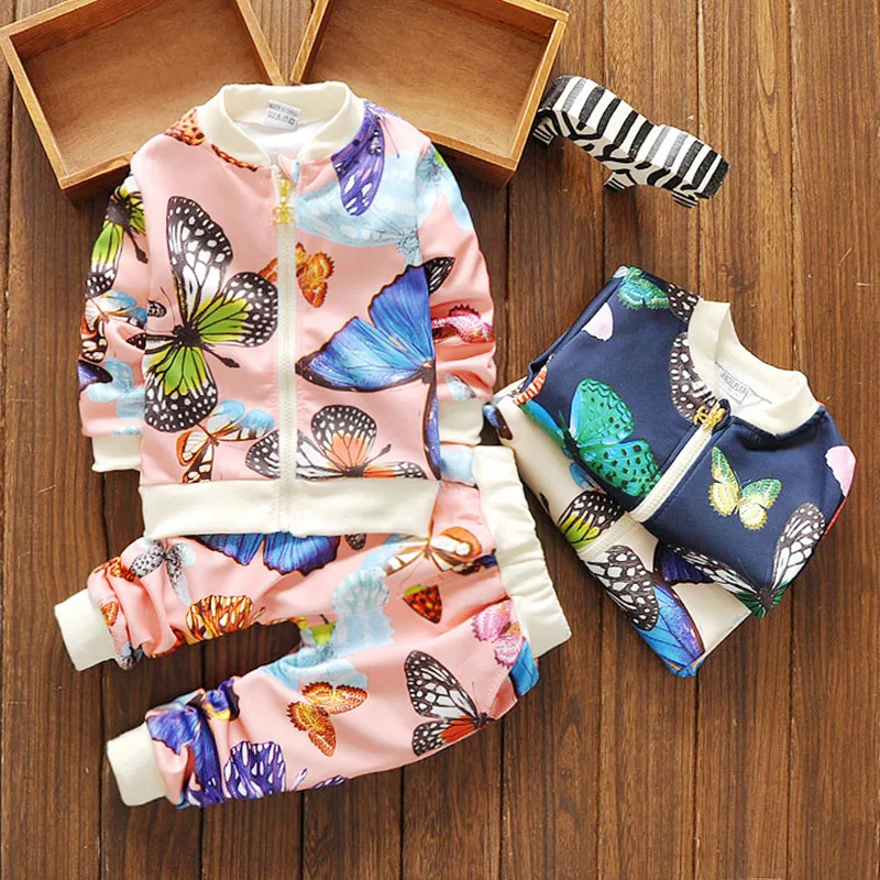 

High Quality Baby Girls Spring Autumn Clothes Suit Newborn Baby Casual Cotton Tops+Pants 2PCS Tracksuits Kids Girls Sports Suits