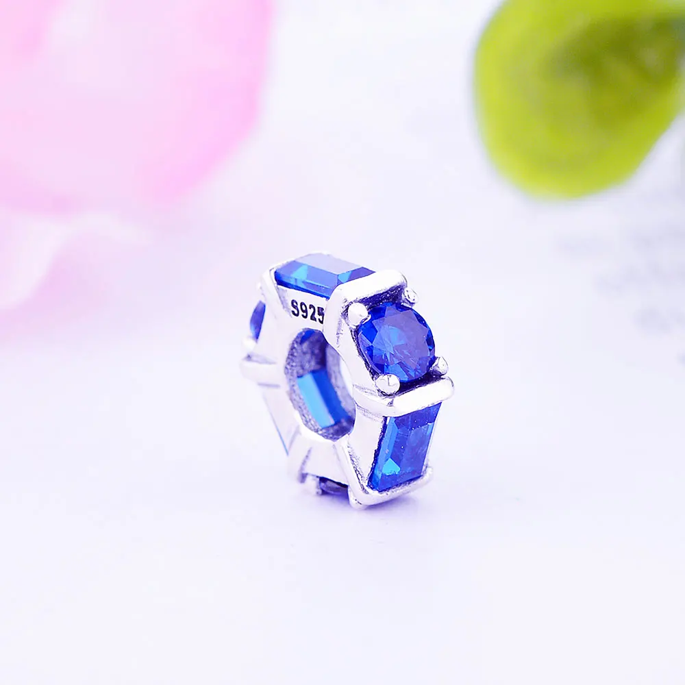 Подходит к оригинальному браслету Pandora для изготовления ювелирных изделий Зимняя коллекция 925 пробы серебряные сверкающие чешские бусины