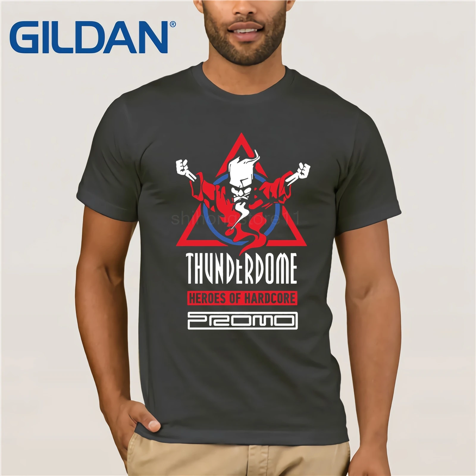 XXXL футболки Thunderdome Wizard Hero of Hardcore Мужская футболка с круглым вырезом и коротким