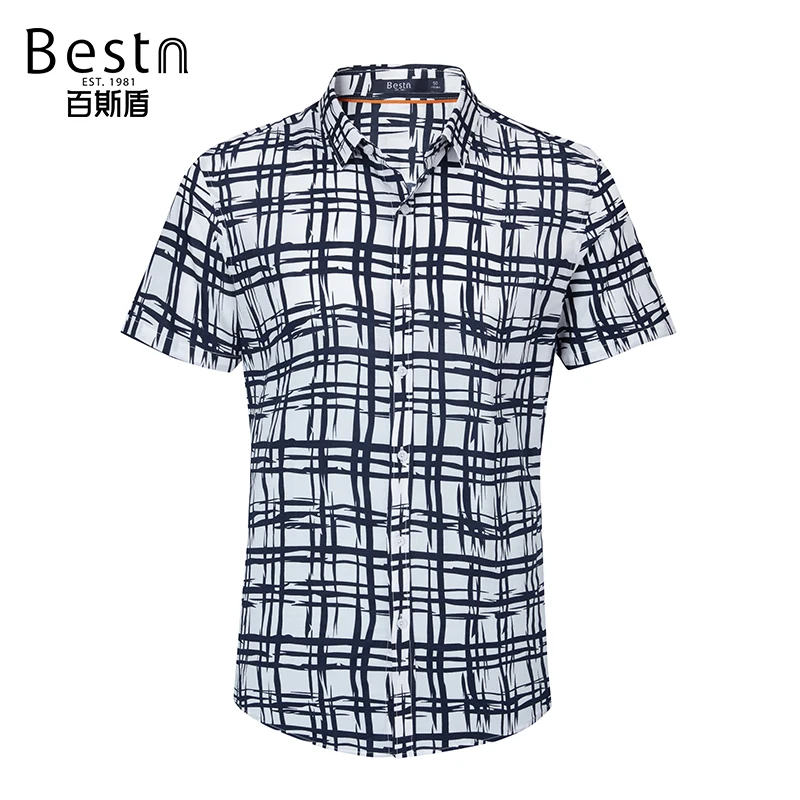 Bestn 2019 Весна Лето Костюм homme деловая Повседневная из хлопка плед однобортный