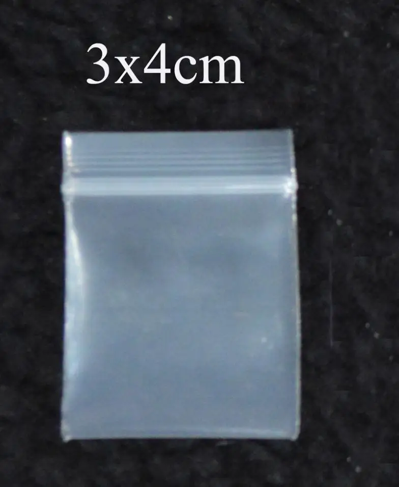 

3x4cm 1.2''x1.6'',small clear Self Sealing ZipLock Plastic pill packaging bags custom plastic bag 1000pcs/Lot wholesale