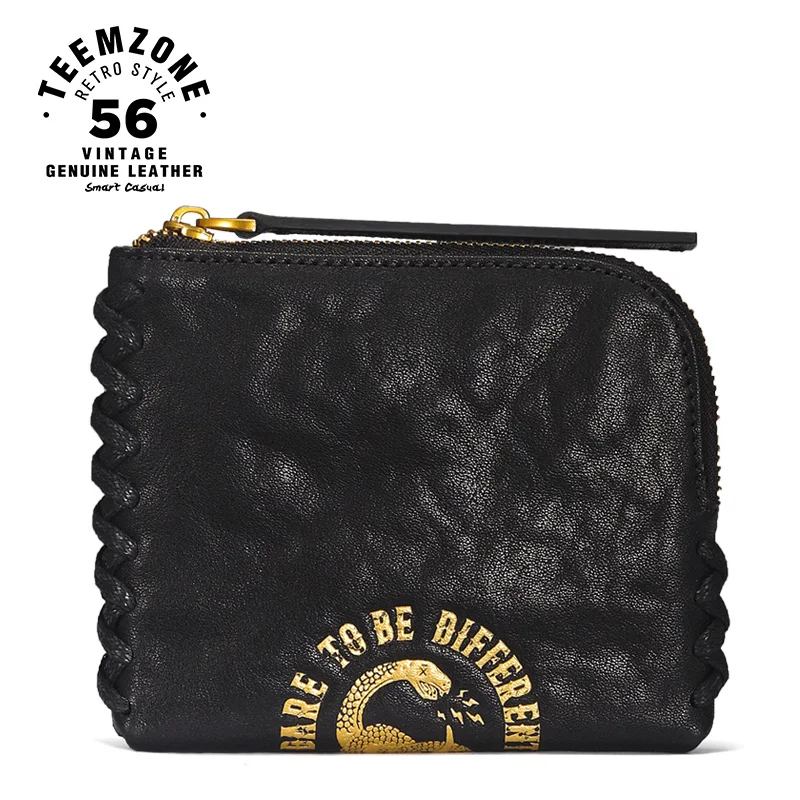 Женский кошелек teemzone мягкий унисекс из натуральной кожи на молнии с отделением