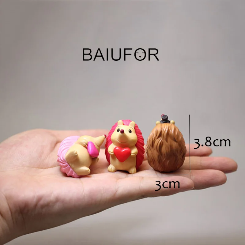 BAIUFOR 4 шт. миниатюрный мультяшный Ежик для влюбленных мини садовый Декор DIY мох