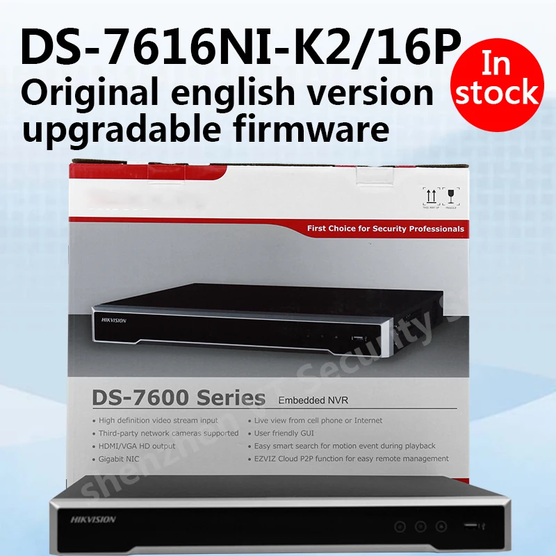 В наличии Бесплатная доставка английская версия ds 7616ni k2/16 P 16poe порты 16ch 4 К NVR с 2 SATA